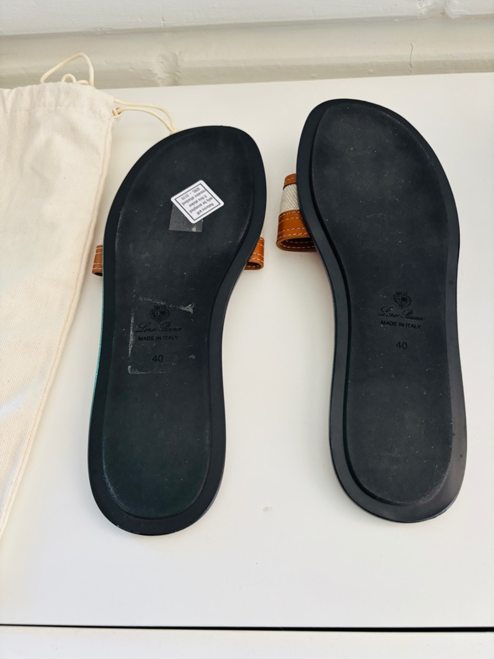 Loro Piana Suitcase Stripe slides size 10 - Picture 4 of 7